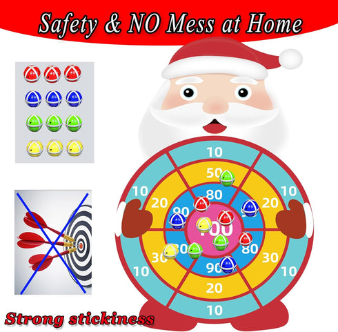 30” Christmas Decorations Party Favors Stocking Stuffers, Large Santa Claus Dart Board Game, Christmas Party Supplies Indoor Outdoor Decor, Xmas B...