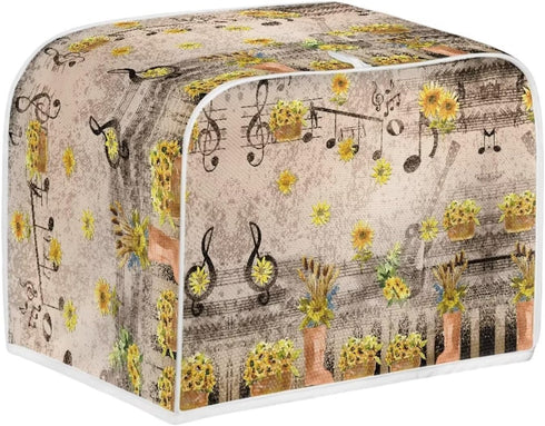 Autumn Music Note Toaster Covers 4 Slice Decorative Covers for Small Kitchen Appliance, Reversible Toaster Cover Bread Maker Protector...