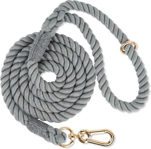 5 FT Dog Leash Handmade Braided Rope Dog Leash for Small Medium and Large Dogs, Grey...