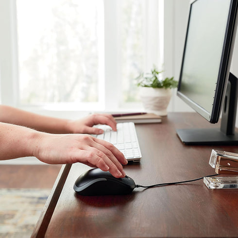 Verbatim USB Silent Corded Optical Mouse - Wired Noiseless Silent Click Computer Mouse for PC, Mac, Laptop, Chromebook - Black 70749...