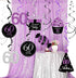 60th Birthday Decorations for Women Purple Black Silver 60th Birthday Party Decorations Hanging Swirls Ceiling– Women...