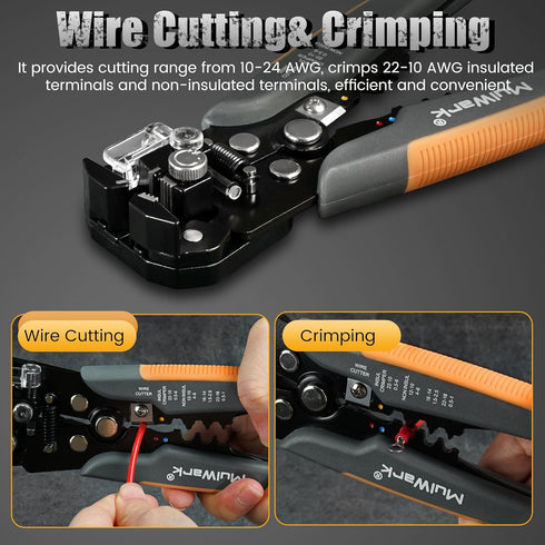 3-In-1 Multi Self Adjusting Wire Stripper/Cutter/Crimper - 8-Inch Universal Wire Stripper for Wire Stripping, Cable Cutting, Crimping Tools from 1...