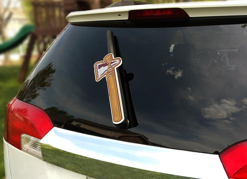Tomahawk Chop Maroon WiperTags attach to rear vehicle wiper blades...