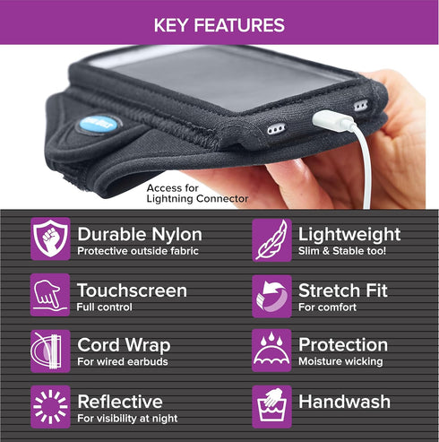 Tune Belt AB92 Cell Phone Armband for Running - Fits iPhone 16/15/14/13 Pro Max, Plus, Samsung Galaxy Ultra/Plus/Note and Large Phones with Protec...