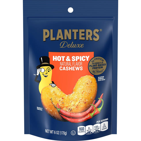 PLANTERS Deluxe Hot 'N Spicy Cashews, 6 oz. (8-pack)...