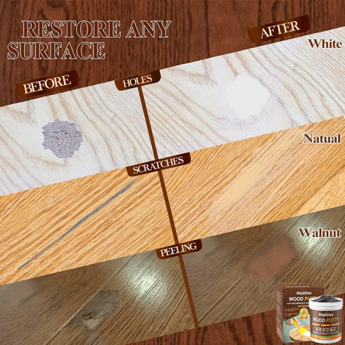 Black Wood Filler, Black Wood Putty, Paintable Stainable Wood Repair Putty, 9.87 Ounce Wood Furniture Repair kit, Quickly Repair Wood Cracks and H...