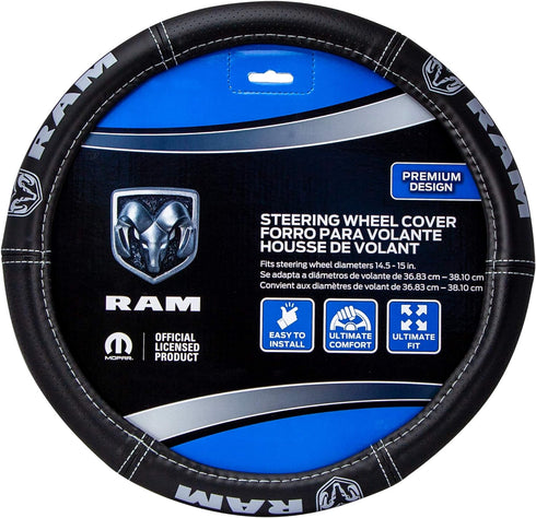 Plasticolor 006697R25 Ram Deluxe Elite Steering Wheel Cover - Gray Logo...