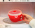 Home-X Microwave Soup Mugs with Lid- Set of 2, Microwave Soup Bowls with Handle and Vented Lid, BPA Free Dishwasher Safe, 32oz Capacity, Set of 2,...
