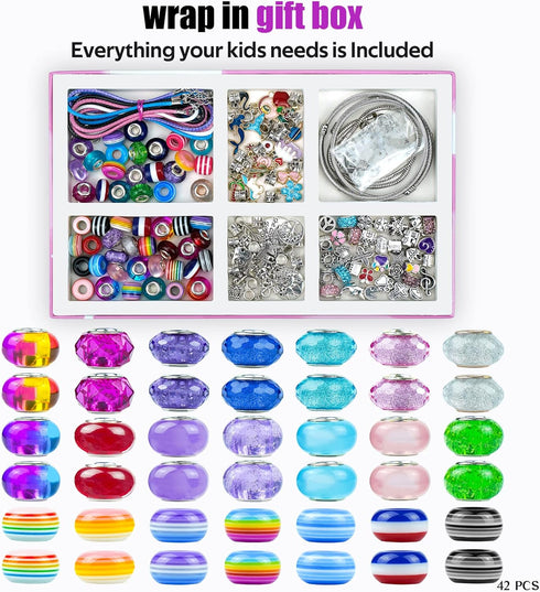 Gionlion Charm Bracelet Making Kit, Jewelry Making Kit Trendy Stuff for Kids Ages 6-12, Unicorn Toy Cute Stuff for Teen Girls Gifts Birthday Gift,...
