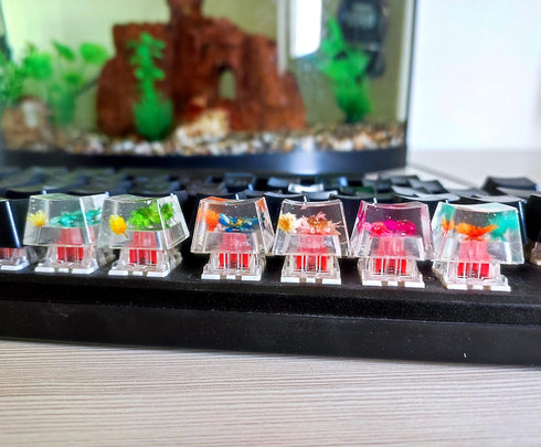 Custom Resin Artisan Escape Keycaps (OEM, R4) for Cherry MX Gaming Mechanical Keyboards, Transparent Flower Cool Esc Key Caps (Flower)...