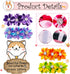 10 Pcs 4.4" Flowers Small Dogs Collar Charms Multi-Color Puppies Cats Slides Bow Ties Rhinestones Collar Attachment Pet Wedding Birthday Costume A...