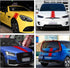 TOMALL 49"x 8.7" Car Hood Stripe Sticker Auto Racing Body Side Stripe Decal Skirt Roof Hood Bumper Decal Vinyl Modified Sticker Decoration for Car...
