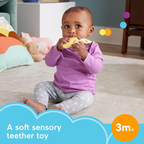 Fisher-Price Baby Sensory Toy Snuggle Bunny Teether,BPA-Free with Fine Motor Activity for Newborns Ages 3+ Months...