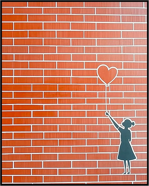Posterizer 1 pcs-girl with heart balloon-cute girly abstract poster -2-Romantic Art Gift for Daughter, Son, Kids Decor for nursery toddlers kids r...