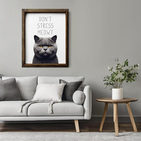 Posterizer 1 pcs-Don’t Stress Meowt-Funny Art for cat lovers-Comedy Art-Art for Animal Lovers-Decor for Home & Office- UNFRAMED Wall Art...