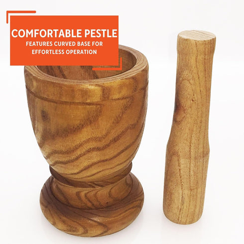 IMUSA USA Small Wood Mortar & Pestle...