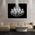Canvas Print Wall Art - White Crystal Chandelier on Black Background - Wall Decor Modern Artwork Paintings Pictures for Living Room Stretched and ...