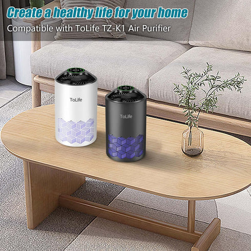ToLife TZ-K1 Air Purifier Replacement Filter, MK01 MK06 Air Purifiers, 3-in-1 H13 HEPA Filter Replacement for Smoke Pollen Dander, Black...