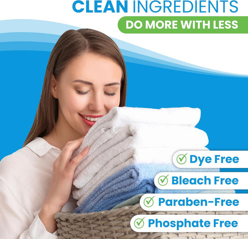 Laundry Detergent Sheets (100 Loads, 50 Sheet) Fresh Linen Scent, Eco Earth Friendly Clean Breeze, Non Toxic People Safe, Washing Travel Supplies,...