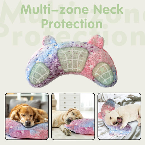 Dog Calming Pillow Glow in The Dark, Soft U-Shaped Pet Pillows for Dogs & Cats, Machine Washable, Dog Neck Pillow, Joint Relief, Better Sleep (Lar...