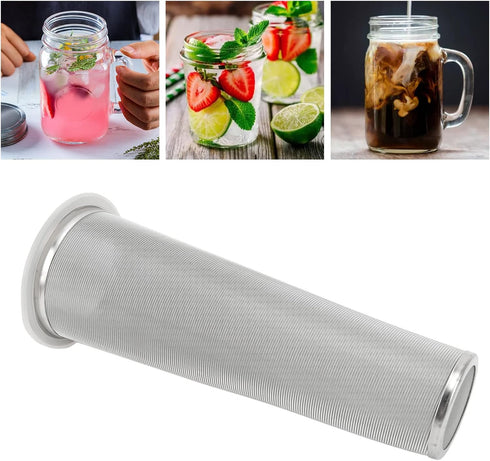 Cold Brew Filter for Mason Jar Wide Mouth Coffee Maker, 304 Stainless Steel Mesh Coffee Filter with Rubber Circle Coffee Brew Infuser for Fruit Te...