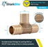 SharkBite 3/4 Inch Crimp Tee, Brass Plumbing Fitting, PEX Pipe, PE-RT, UC370LFA...