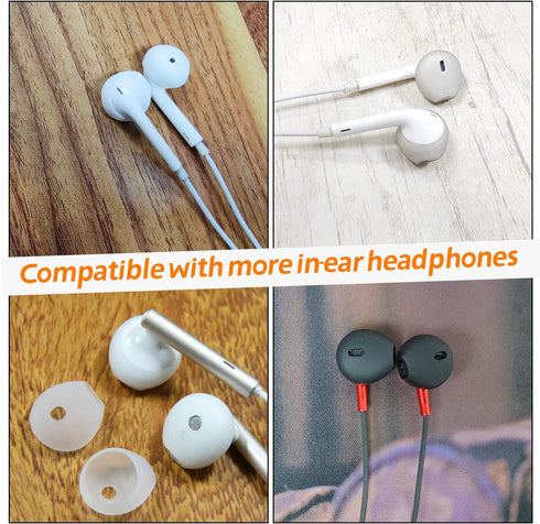 EKIND 4 Pcs Ear Cover Tips Anti-Slip Silicone Soft Replacement Sport Earbud Tips Compatible for iPhone 7 / 6S / 6 Plus / 5S / 5C / 5 Headphones Ea...