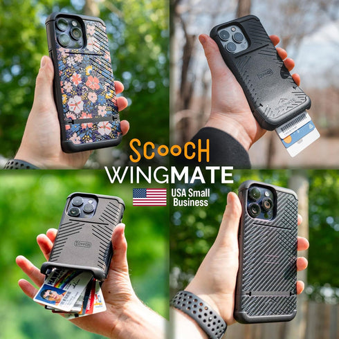 Scooch for iPhone 11 Case with Card Holder, Wingmate Wallet Case with Hidden Card Slot and RFID Protection for 3 Cards, 10-Foot Drop Protection, B...