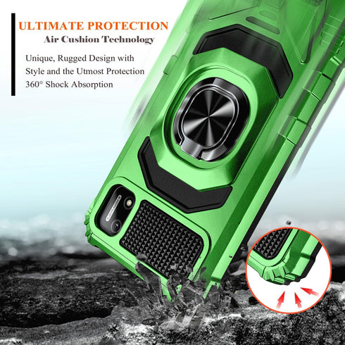 Designed for Cloud Mobile Stratus C7 Case, Full-Body Protective Military-Grade, Magnetic Ring Holder Cover Case with Tempered Glass Screen Protect...