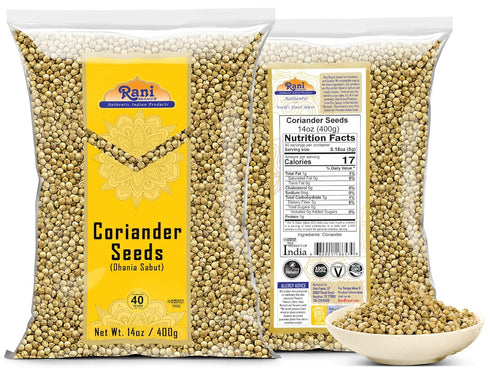 Rani Coriander (Dhania) Seeds Whole, Indian Spice 14oz (400g) ~ All Natural | Gluten Friendly | NON-GMO | Vegan | Indian Origin...