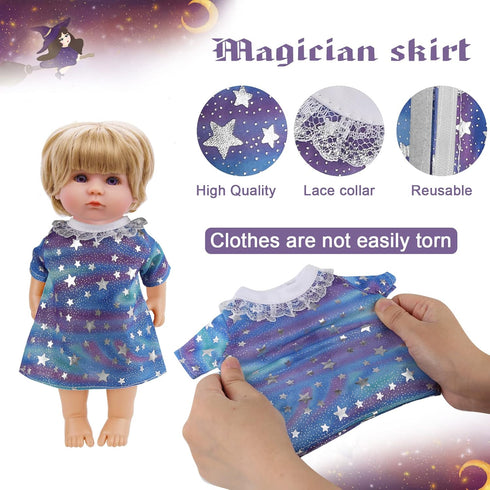 Girl Doll Clothes and Accessories Gift - 8 pcs Alive-Baby Doll Clothes Dress Outfits for 12 Inch Dolls, 6 Complete Sets Clothing of Dresses Cloak ...