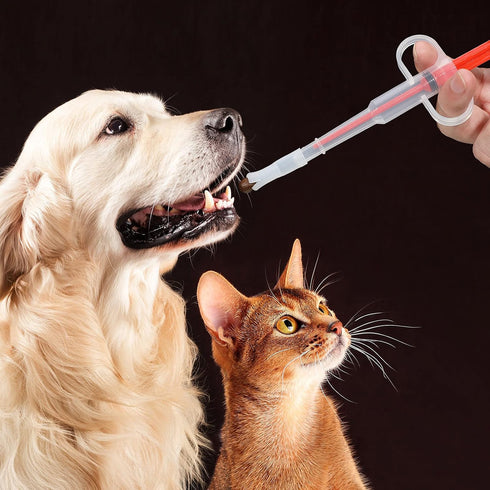 2 Pieces Pet Pill Plunger Popper for Small Cats Dogs Pill Gun Dispenser Shooter Pet Piller Soft Tip Tablet Syringe Pusher Animal Medicine Feeder f...