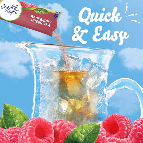 Crystal Light Sugar-Free Raspberry Green Tea Naturally Flavored Powdered Drink Mix One Cannister containing 5 Pitcher Packets...