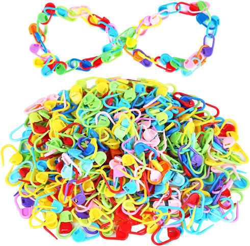 500 Pieces Colorful Knitting Markers Crochet Clips, Knitting Crochet Stitch Markers, Stitch Counter Needle Clips for Knitting DIY Craft Plastic Sa...