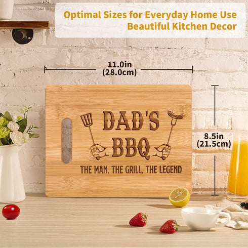 Gifts for Dad Birthday, Birthday Gifts for Dad from Daughter - Unique Engraved Grill Cutting Board - Best Dad Gifts for Fathers Day from Son Kids,...