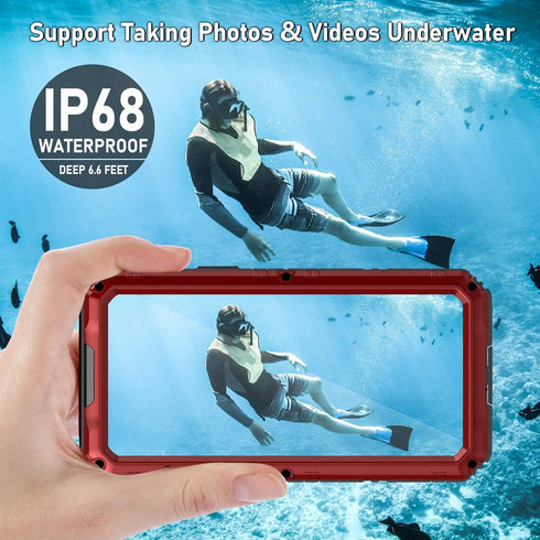 Beasyjoy Case for iPhone 12 Pro Max Waterproof, Metal Heavy Duty Case with Built in Screen Protector, Military Grade Full Body Protective Defender...