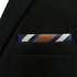 S&W SHLAX&WING Striped Pocket Square for Men Navy Blue with White Brown Stripes Business...