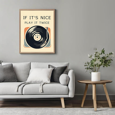 Posterizer 1 pcs-If it's nice, play it nice-Retro vinyl trendy Print-Musical Art Collection-GIft for Men Women Teens-Decor for Home & Office- unfr...