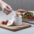 WM Bartleet & Sons 1750 T165 Traditional Porcelain Sugar/Jam/Mustard Pot with Lid & Spoon 8cm – White, 24 oz...