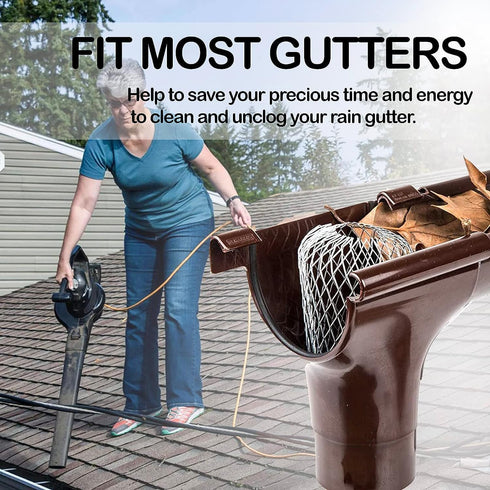 4 Pack Gutter Guards, Gutter Downspout Guard, Expand Aluminum Gutter Guard Strainer Filter, Gutter Downspout Protectors, Stops Blockage Leaves Deb...