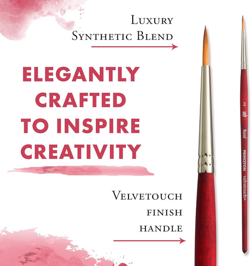 Princeton Velvetouch Paintbrush, Size 2, Scarlet...