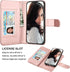 Njjex iPhone 12 Mini Wallet Case (2020) - 9 Card Slots, PU Leather, Detachable Kickstand, Magnetic Cover & Lanyard, Rose Gold...