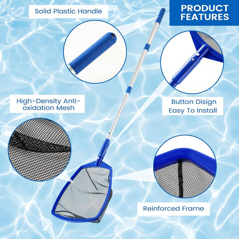 Pool Skimmer Net - 5 Foot Pool Net with 5 Connecting Aluminum Pole Sections...
