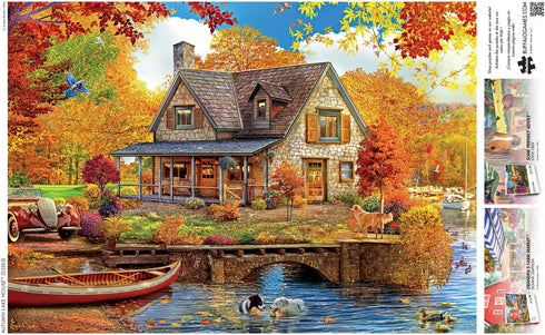 Buffalo Games - Angelo Bonito - Autumn Lake House - 500 Piece Jigsaw Puzzle for Adults Challenging Puzzle Perfect for Game Nights - Finished Puzzl...