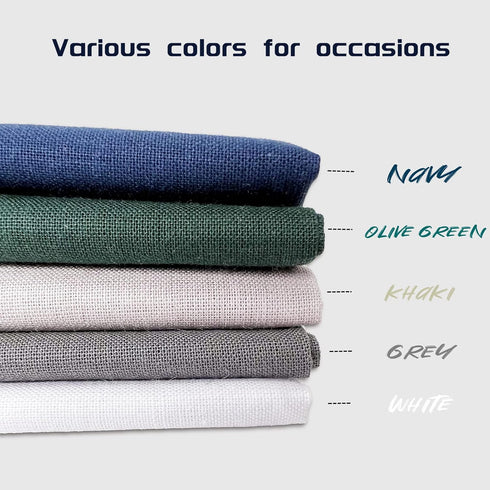 GBS Men's Cotton Handkerchiefs, Assorted Solid Color Pocket Square Hankies with Stripe...