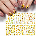 Flower Nail Art Stickers Decals Spring Summer Floral Nail Art Supplies Water Transfer Sunflower Bee Butterfly Design Yellow Flowers Nail Accessori...