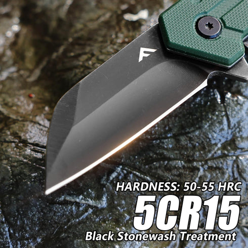 FLISSA Folding Knife, 4" Small Pocket Knife with Bottle Opener and Slotted Screwdriver, Dual Craftsman Handle, EDC Pocket Knife for Hunting, Survi...