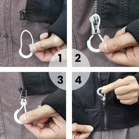 Daily Treasures Button Hook and Zipper Pull, Button Hook Dressing Aid with 8Pcs Zipper Pulls, Button Assist Device with Non-Slip Ribbed Handle for...