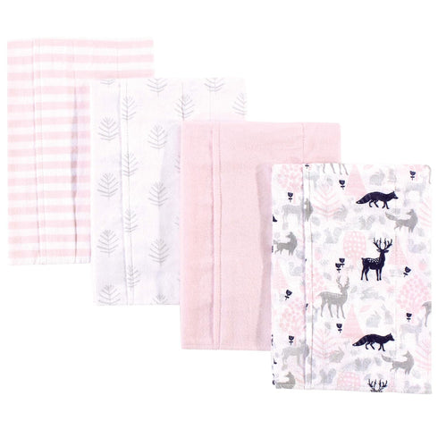Hudson Baby Unisex Baby Cotton Flannel Burp Cloths, Linocut Woodland Girl, One Size...
