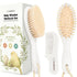 Baby Hair Brush and Comb Set for Newborn - Wooden Baby Hair Brush Set with Soft Goat Bristle, Baby Brush Set for Newborns, Baby Brush and Comb Set...